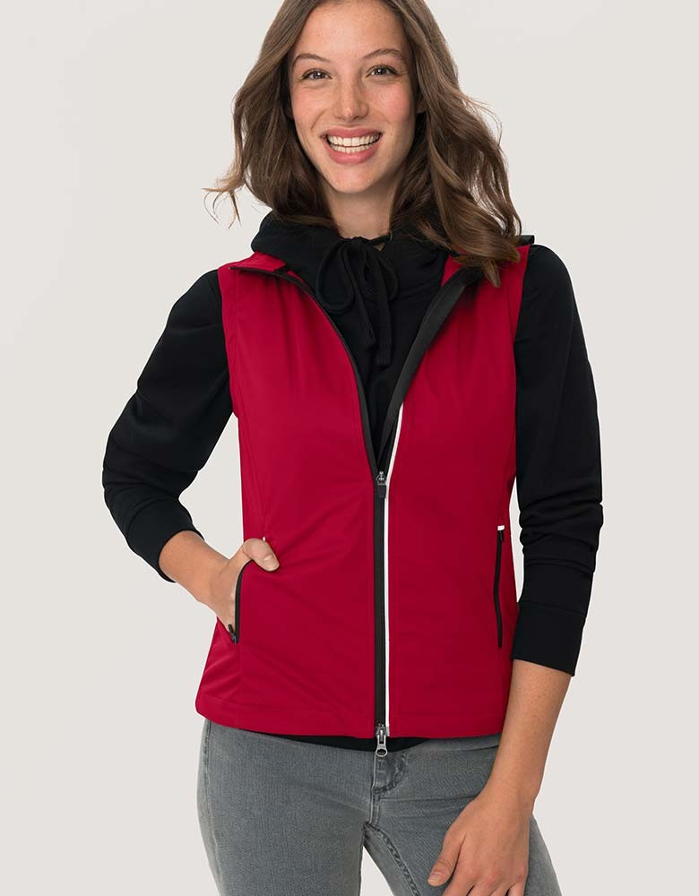 Damen Softshell Weste Rot