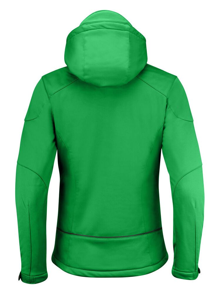 Grüne Softshelljacke Damen – wetterfeste Outdoorjacke mit Kapuze und Fleecefutter