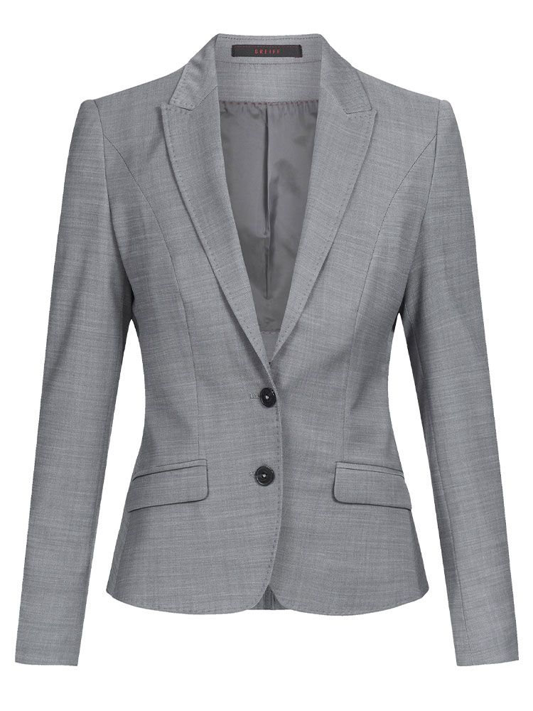 Damen Blazer Slim Fit Hellgrau