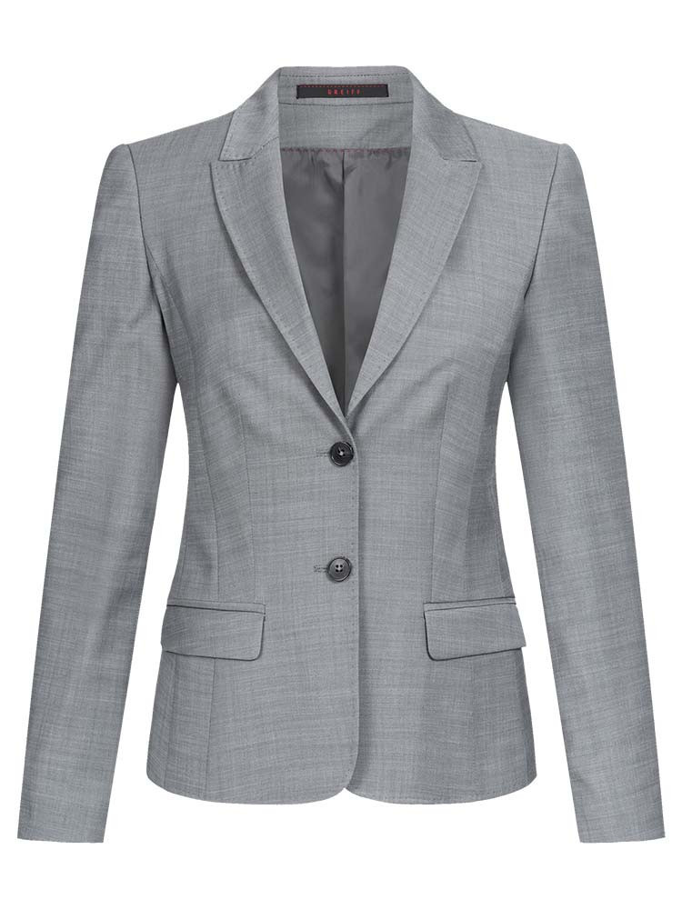 Hellgrauer Blazer für Damen mit modernem Schnitt – ideal für Business-Outfits und formelle Anlässe