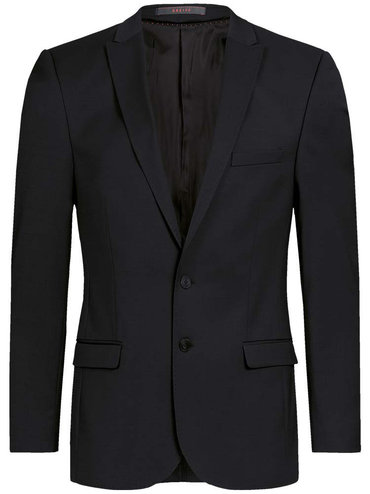 Sakko Herren Slim Fit Schwarz