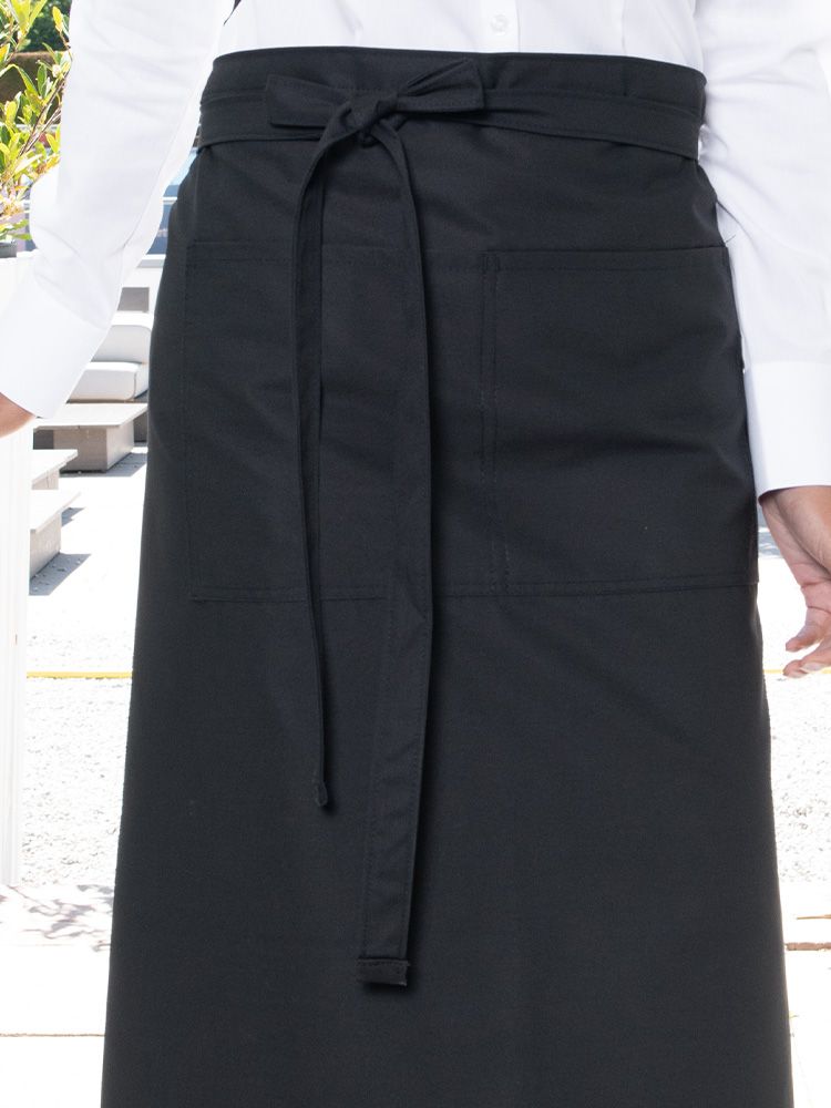 Schwarze Bistroschürze 80x100 cm mit Tasche – ideal für Gastronomie & Service