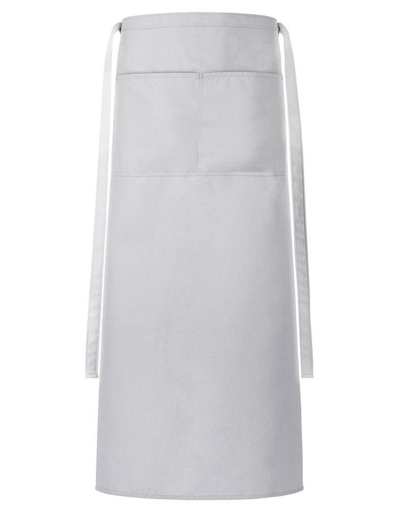 Lange graue Bistroschürze mit Tasche für Damen und Herren – 100x100 cm – ideal für Gastronomie, Küche und Servicepersonal