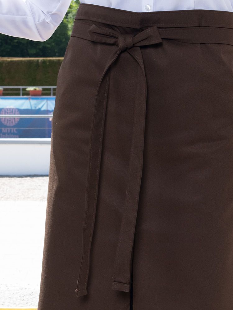 Kellner Schürze Braun für Damen und Herren mit Gehschlitz, 80x100 cm