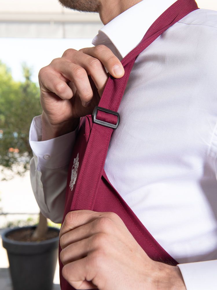 Latz Schürze ohne Tasche – für Gastronomie, Service und Küche, 95 °C waschbar, verstellbar, ideal zum Besticken mit Logo