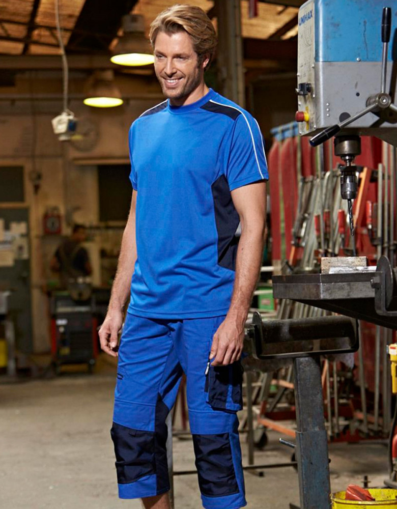 Handwerker T-Shirt in Blau für Damen und Herren, atmungsaktiv und leicht