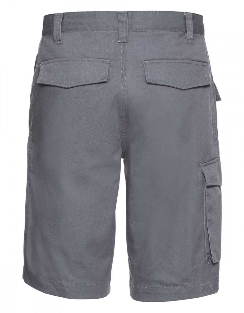 Arbeitshose kurz Herren in Grau mit Taschen und elastischem Bund – ideal für Sommer und Handwerk