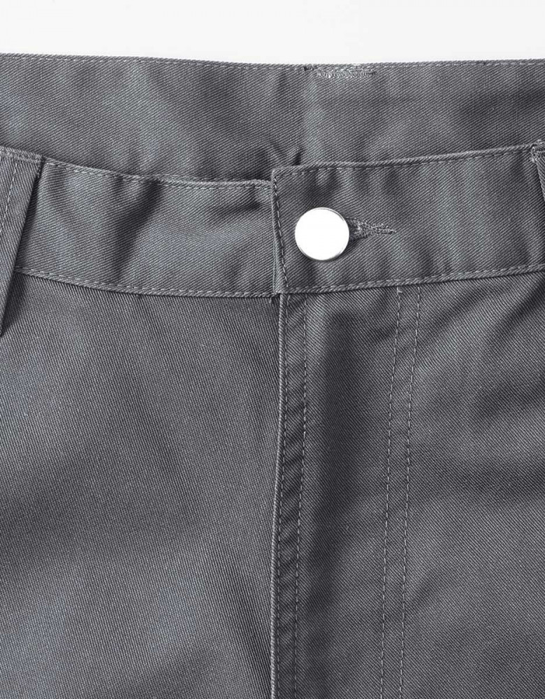 Arbeitshose kurz Herren in Grau mit Taschen und elastischem Bund – ideal für Sommer und Handwerk