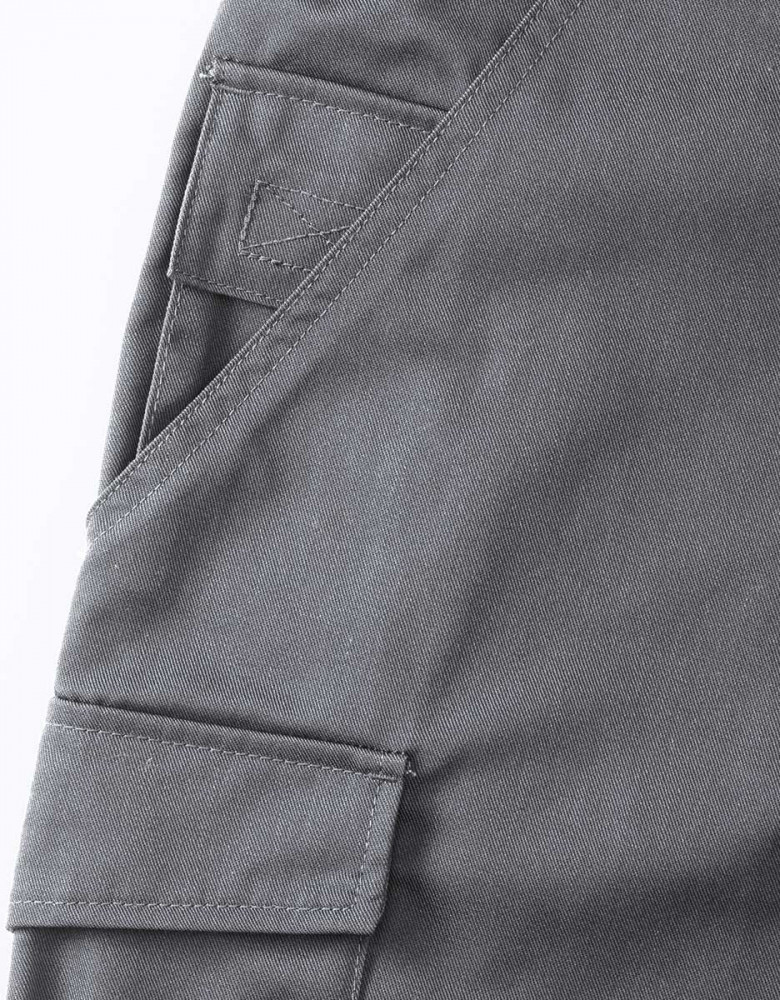 Arbeitshose kurz Herren in Grau mit Taschen und elastischem Bund – ideal für Sommer und Handwerk