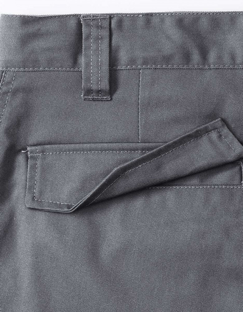 Arbeitshose kurz Herren in Grau mit Taschen und elastischem Bund – ideal für Sommer und Handwerk