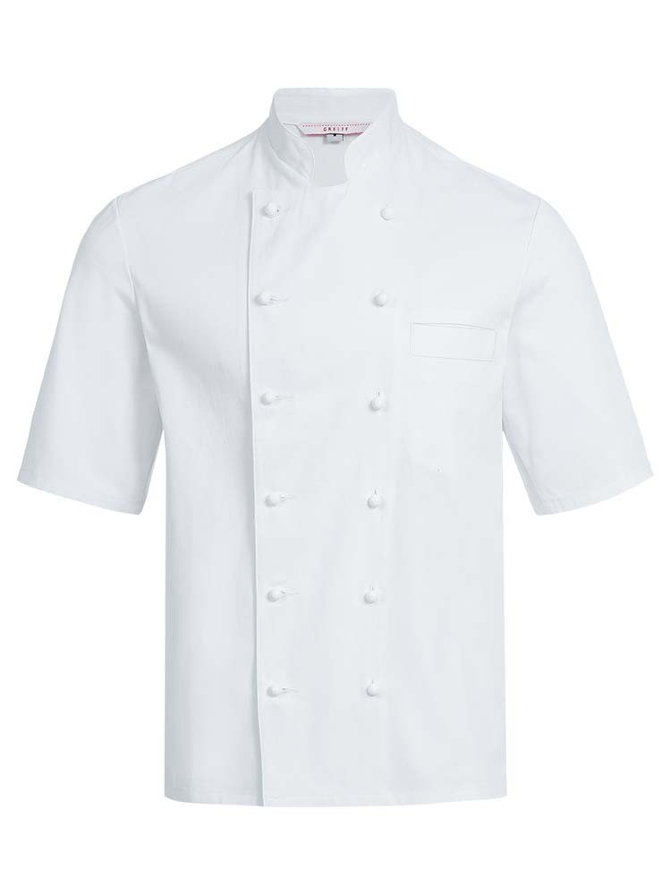 Kurzarm Kochjacken Herren Weiß