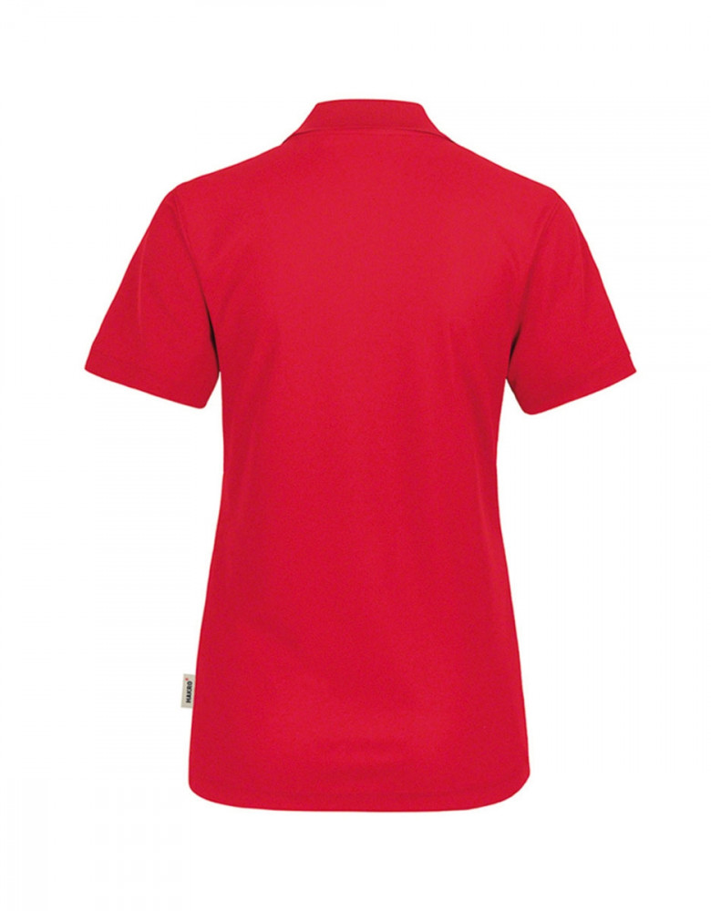 Rotes Funktions Poloshirt Damen mit weißer Knopfleiste für Pflege und Verkauf