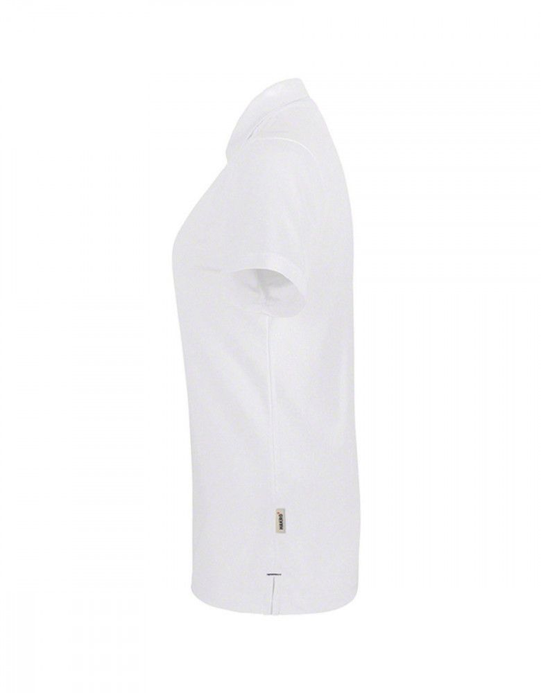Weißes Funktions Poloshirt Damen mit Knopfleiste für Pflege und Medizin