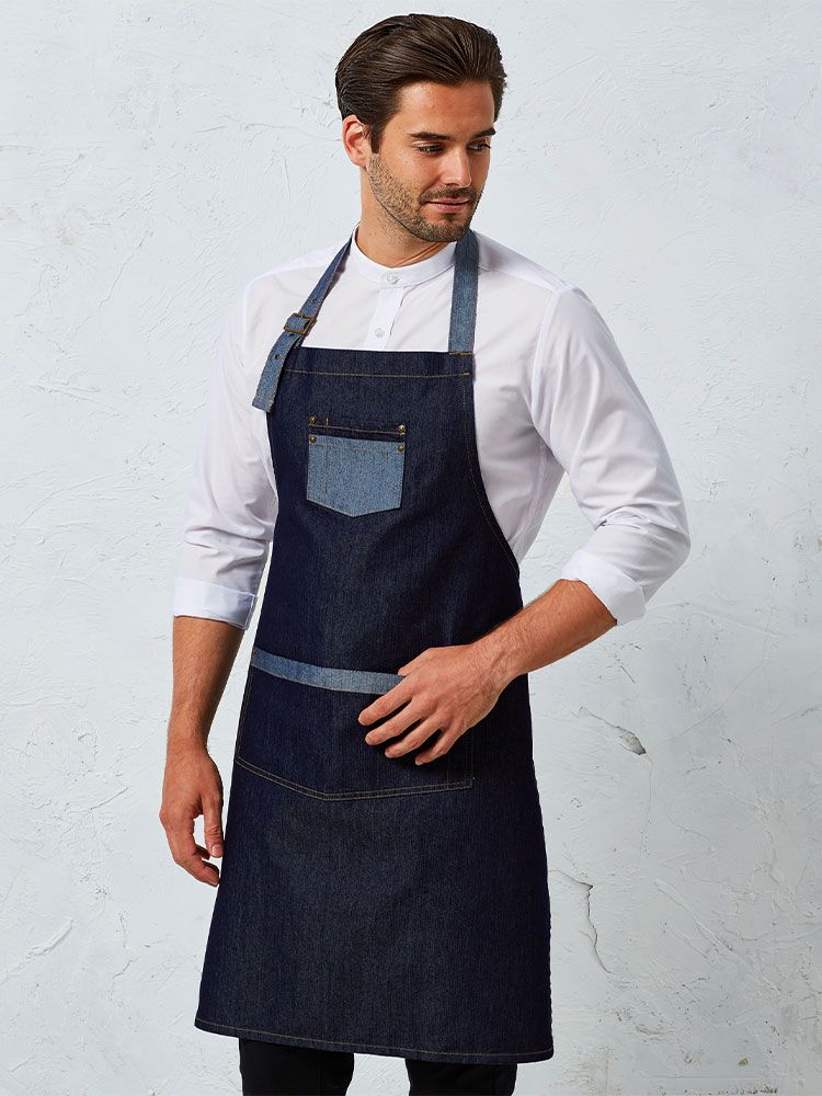 Latzschürze Kontrastfarben