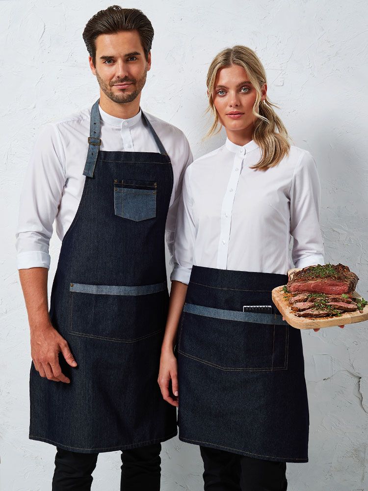 Latzschürze Kontrastfarben