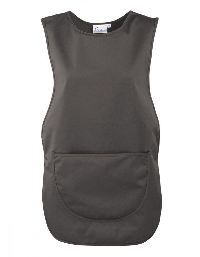 Kittelschürze mit Fronttasche und seitlichen Druckknöpfen, ideal für Friseur, Kosmetik oder Housekeeping