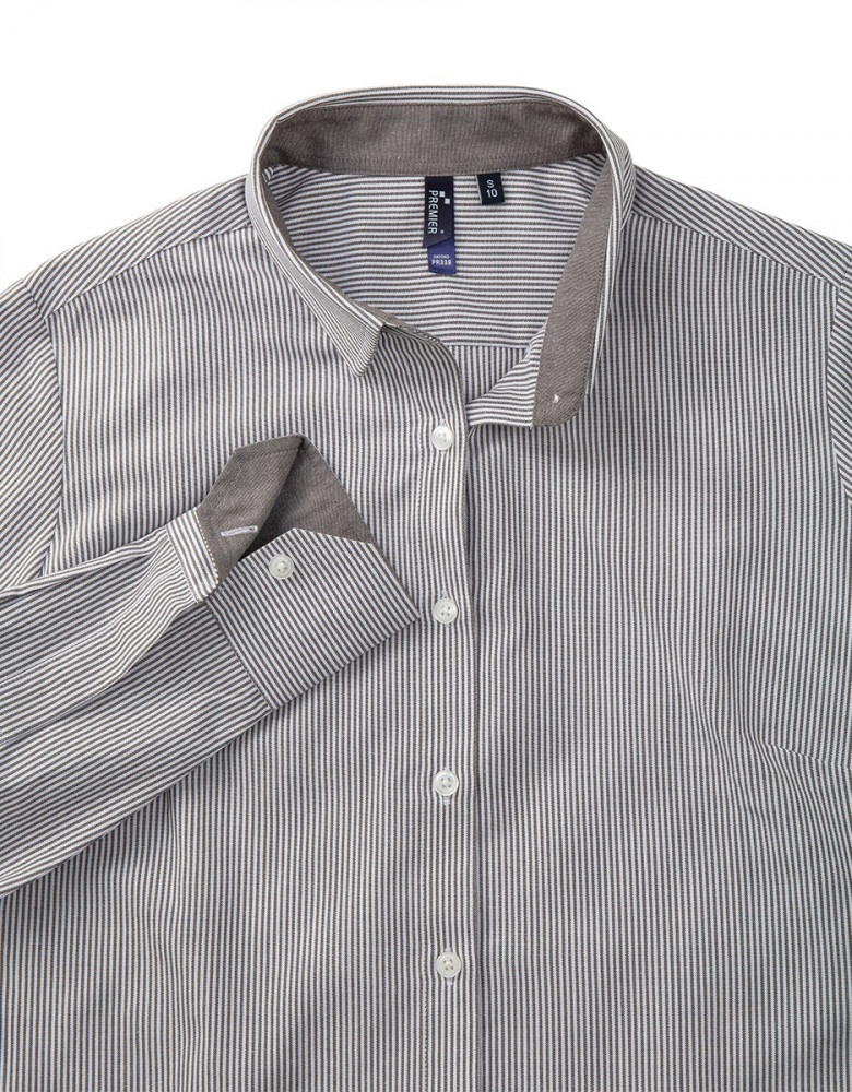 Hemd grau-weiß gestreift