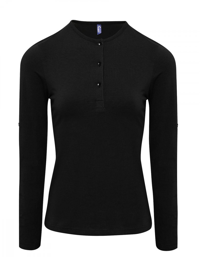 Langarmshirt Damen Schwarz