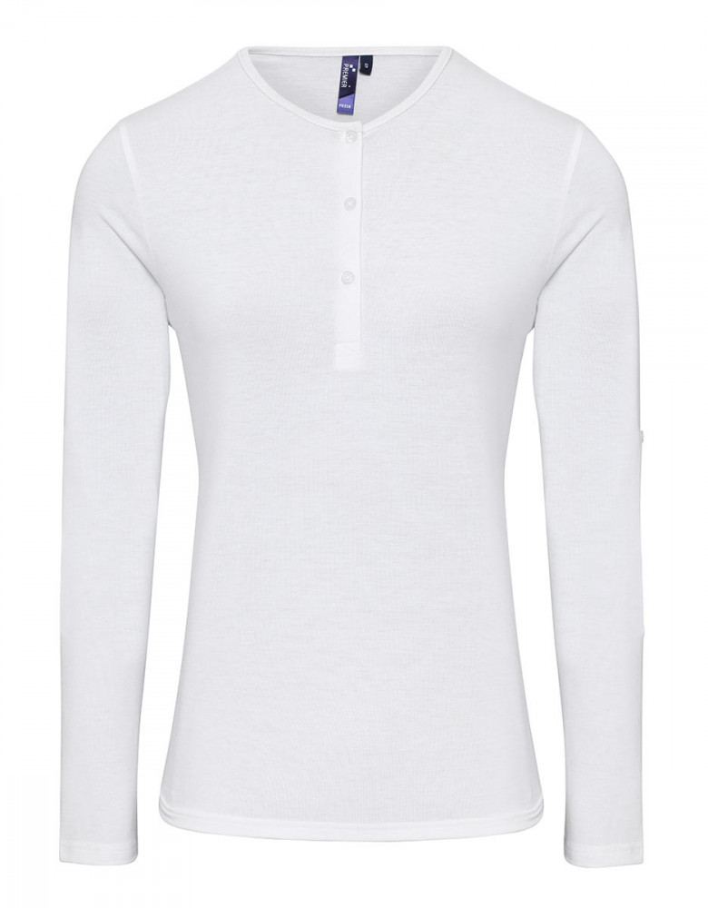 Langarmshirt Damen Weiß