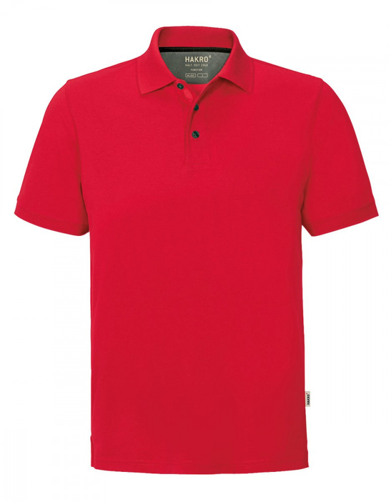 Rotes Poloshirt für Herren mit 4-Knopfleiste, atmungsaktiver Mesh-Innenseite und pflegeleichtem Cotton-Tec-Gewebe