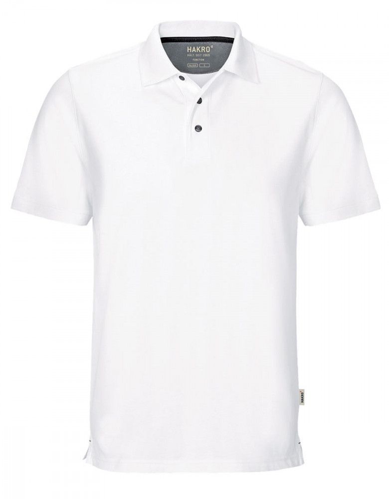 Herren Poloshirt Weiß mit Kontrastknöpfen und glatter Oberfläche – modern, funktional und pflegeleicht