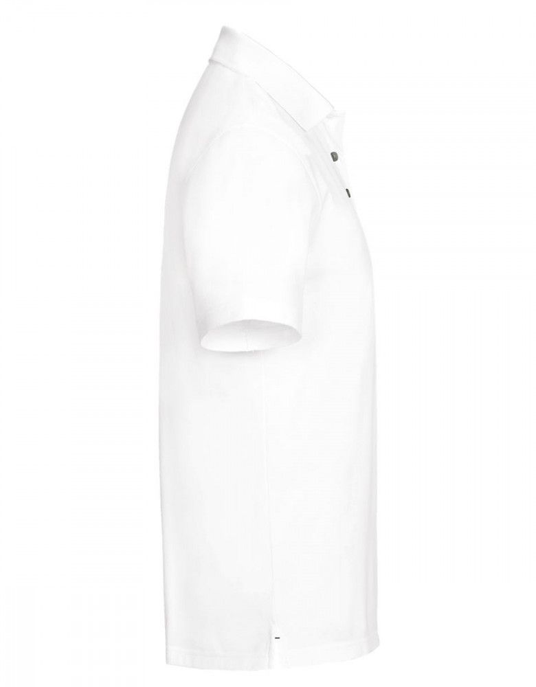 Herren Poloshirt Weiß mit Kontrastknöpfen und glatter Oberfläche – modern, funktional und pflegeleicht