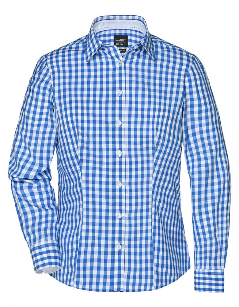 Karo Bluse blau-weiß