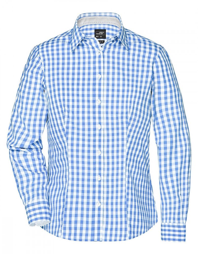 Karo Bluse hellblau-weiß