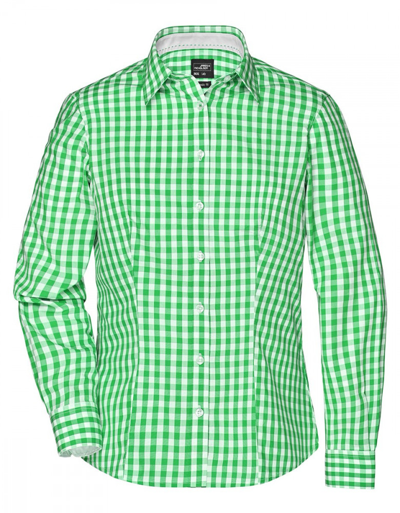 Karo Bluse grün-weiß