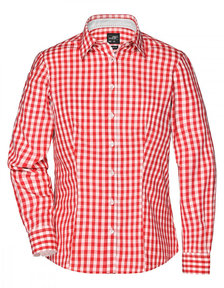 Karo Bluse orange-weiß