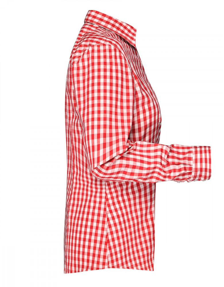 Karo Bluse orange-weiß