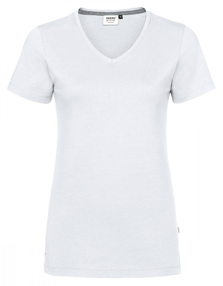 Damen T-Shirt in Weiß mit V-Ausschnitt – klassisch, tailliert und funktional