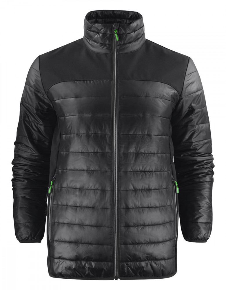 Herren Hybrid Jacke Expedition in Schwarz mit Stepp- und Softshellelementen