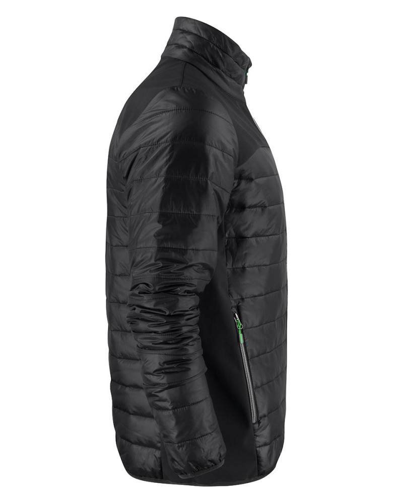 Herren Hybrid Jacke Expedition in Schwarz mit Stepp- und Softshellelementen