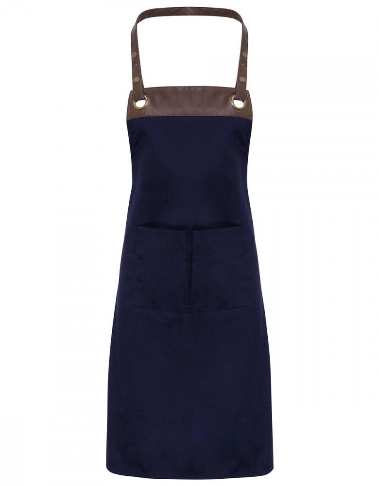 Latzschürze Espresso mit Kunstleder