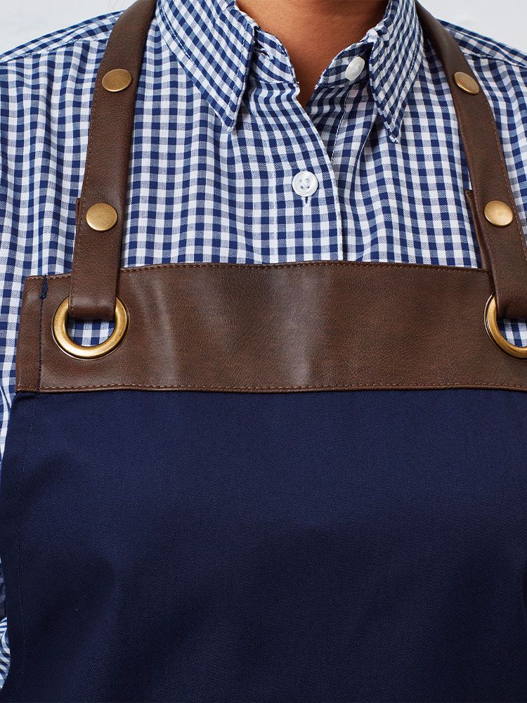 Bib Apron Espresso with Faux Leather