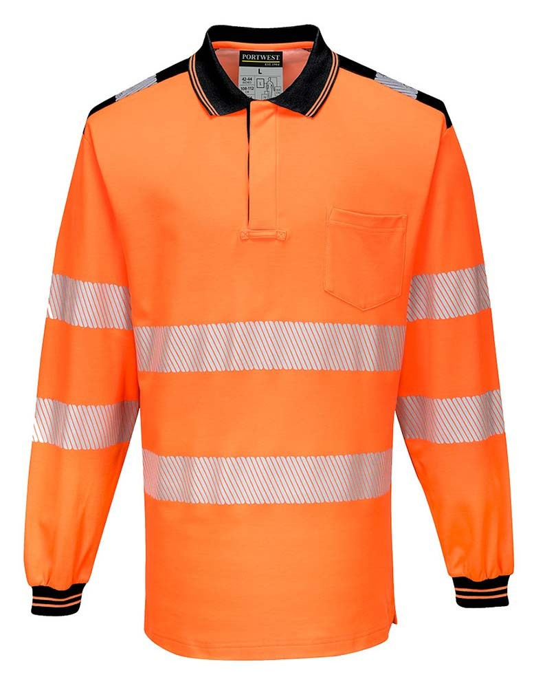 Warnschutz langarm Poloshirt