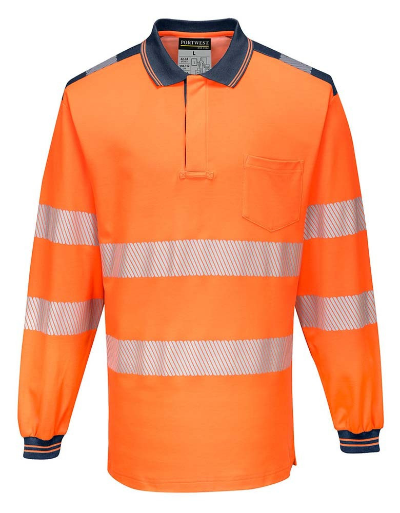 Warnschutz langarm Poloshirt