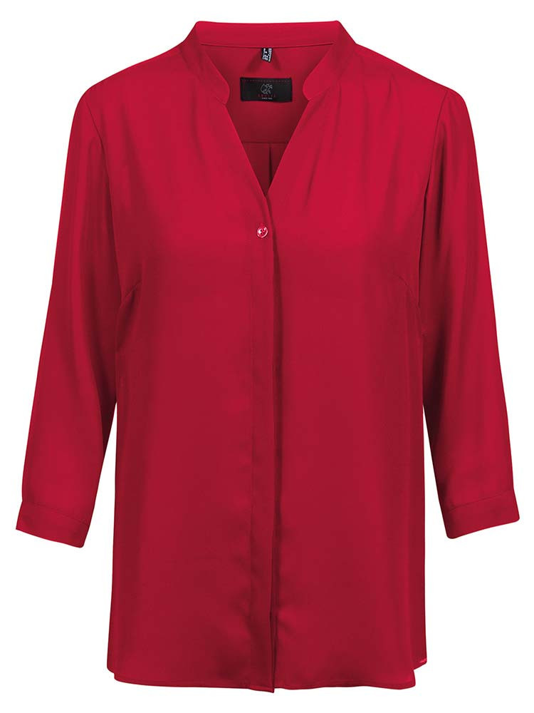 Chiffon Bluse 3/4-Arm Rot