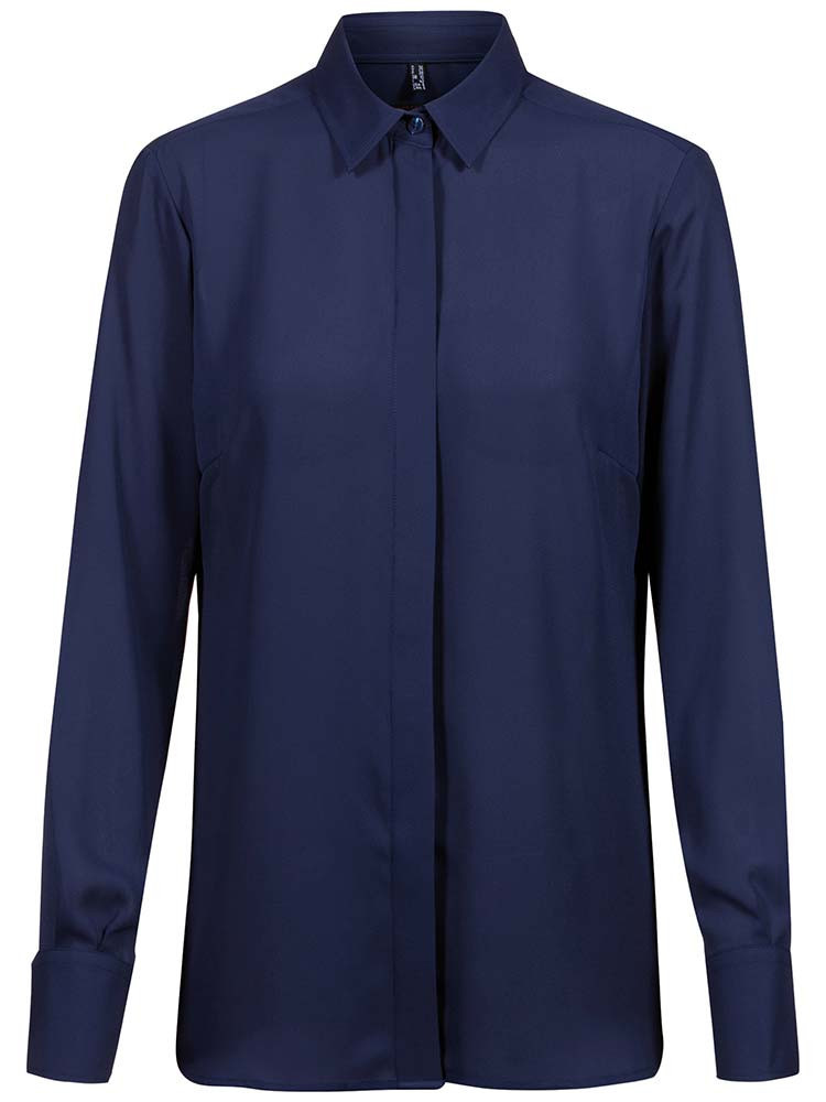 Chiffon Bluse Dunkelblau