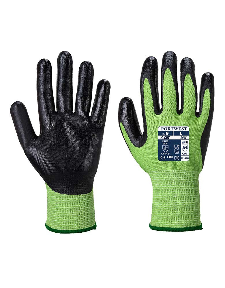 Cut Protection Glove Green Cut Nitrile Foam