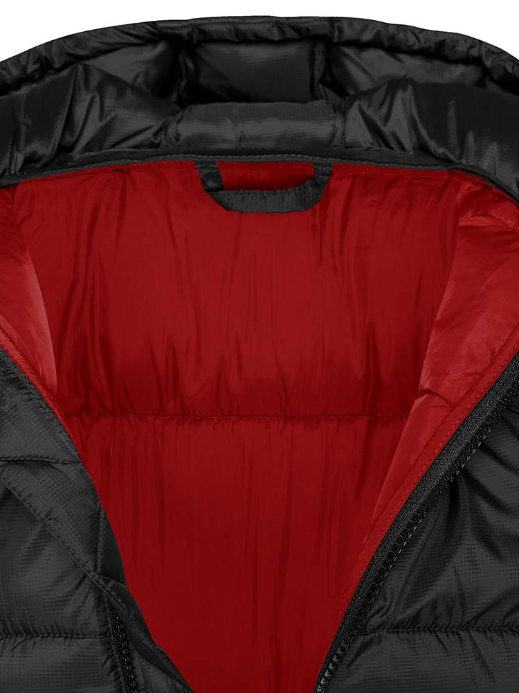 Schwarze Winterjacke Damen – gesteppte, gefütterte Jacke mit Kapuze