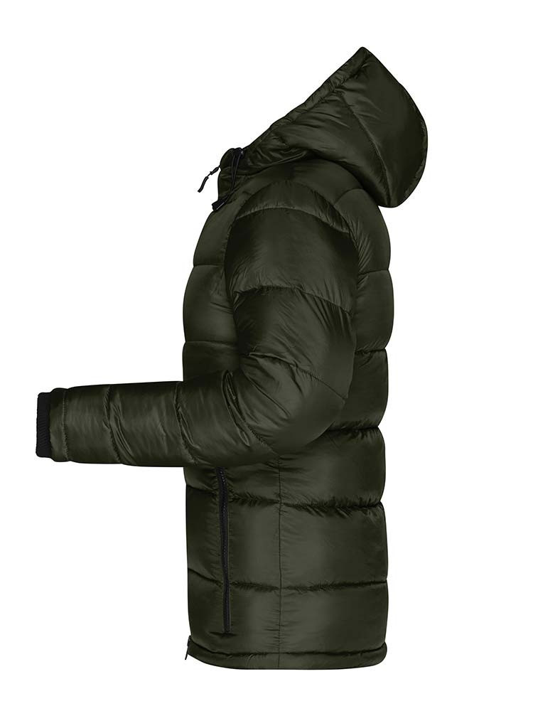Damen Winterjacke Grün – gesteppte, gefütterte Jacke mit Kapuze