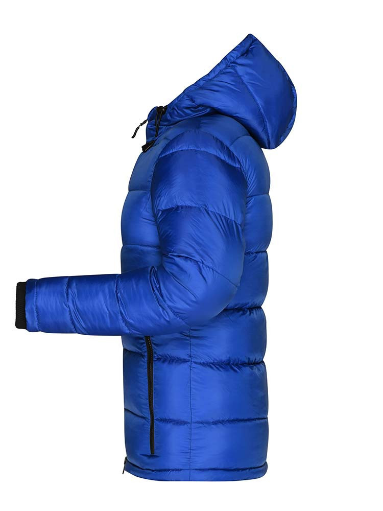 Blaue Winterjacke Damen – gesteppte, gefütterte Jacke mit Kapuze