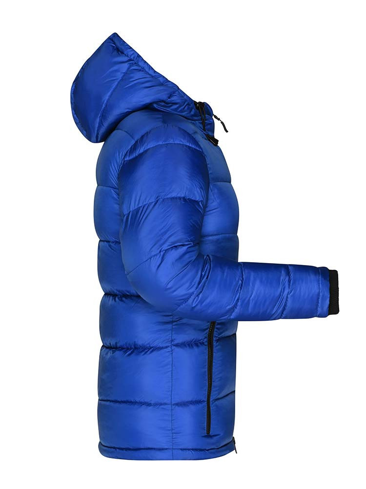 Blaue Winterjacke Damen – gesteppte, gefütterte Jacke mit Kapuze