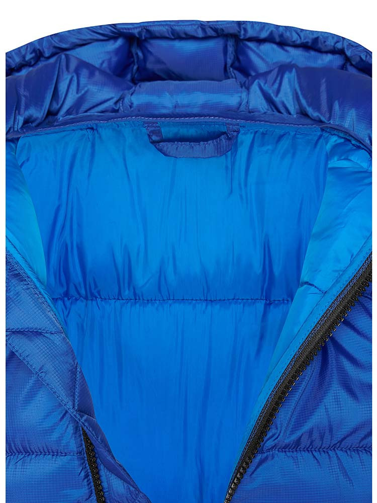 Blaue Winterjacke Damen – gesteppte, gefütterte Jacke mit Kapuze