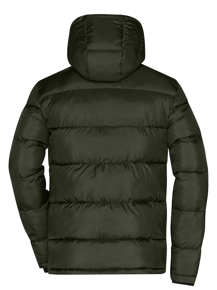 Winterjacke Herren in Dunkelgrün – gesteppte, gefütterte Herrenjacke mit Kapuze