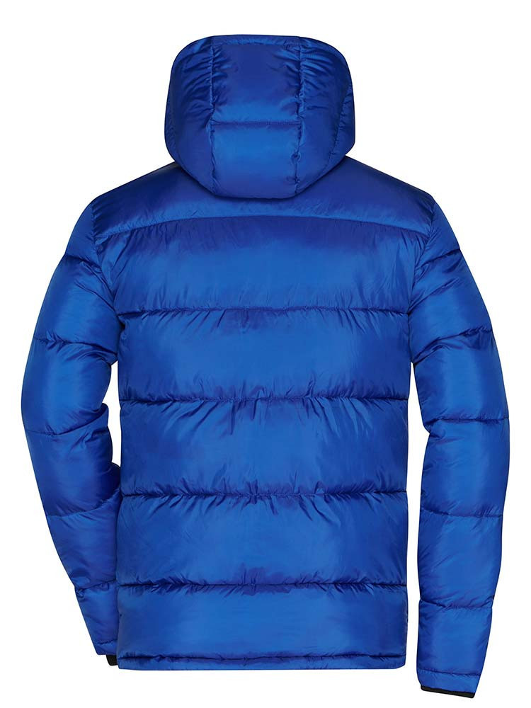 Herren Winterjacke Blau – gesteppte, gefütterte Jacke mit Kapuze