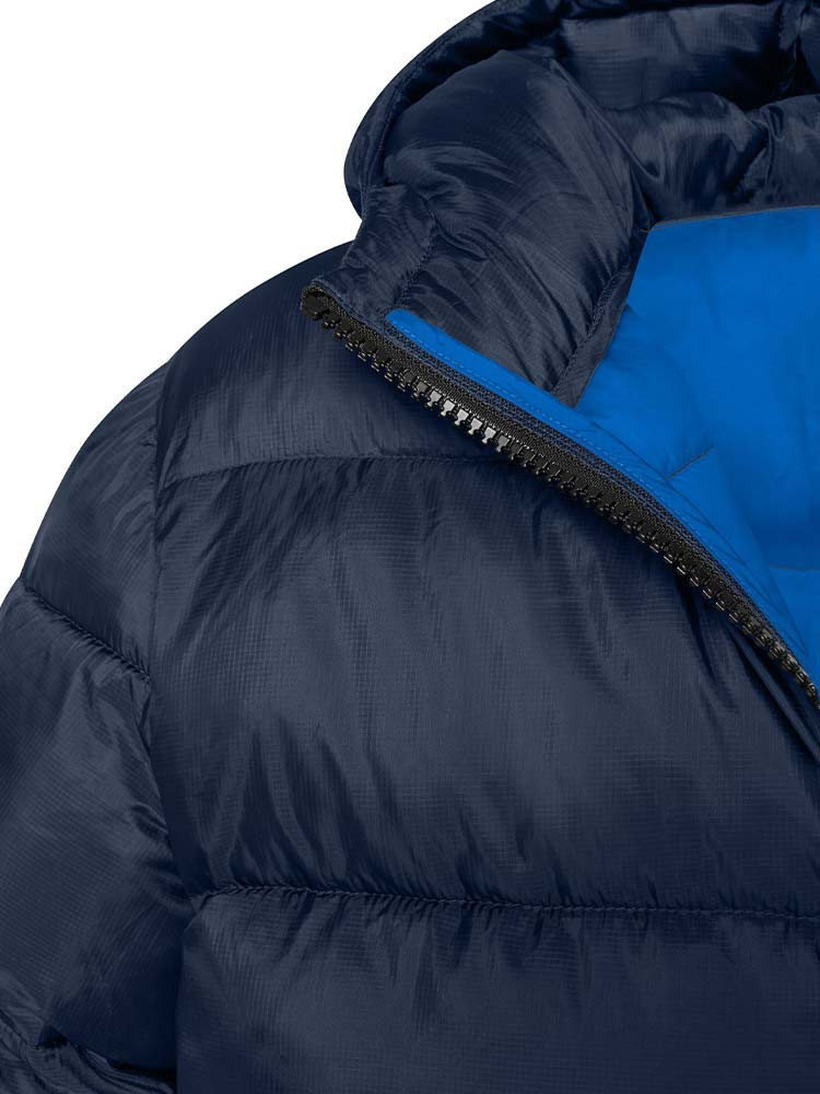 Winterjacke mit Kapuze Herren in Dunkelblau – gesteppte, gefütterte Herrenjacke