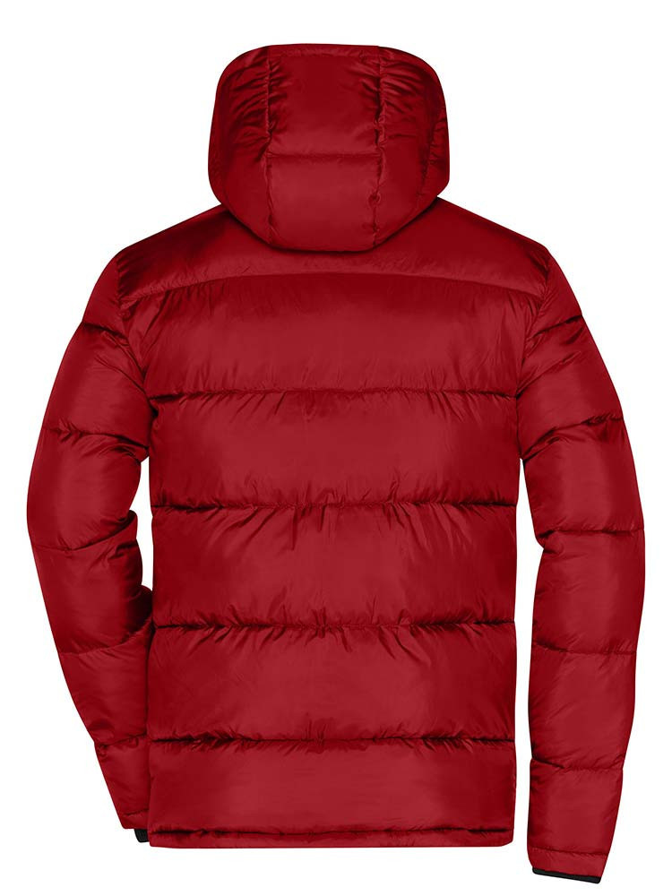 Rote Winterjacke Herren – gesteppte, gefütterte Jacke mit Kapuze